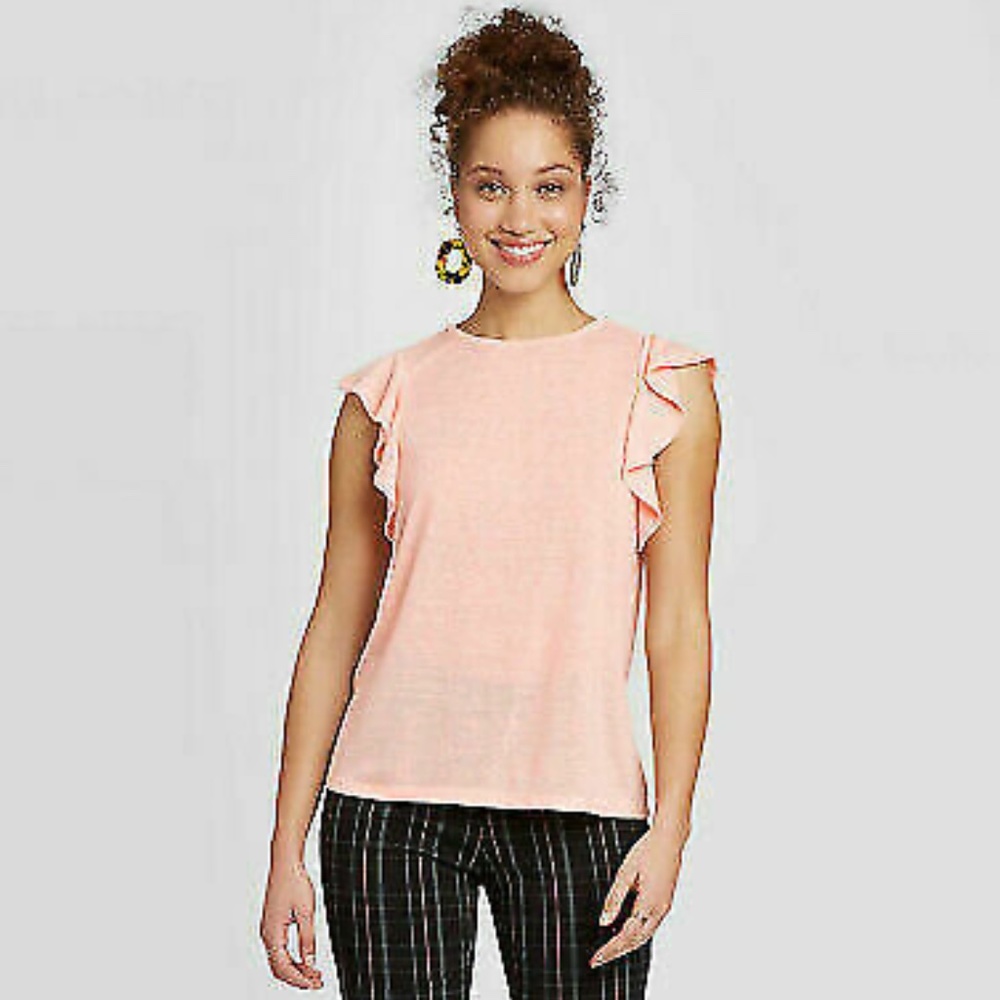 A New Day Seashell Pink Ruffle Tee NWOT- SOLD OUT